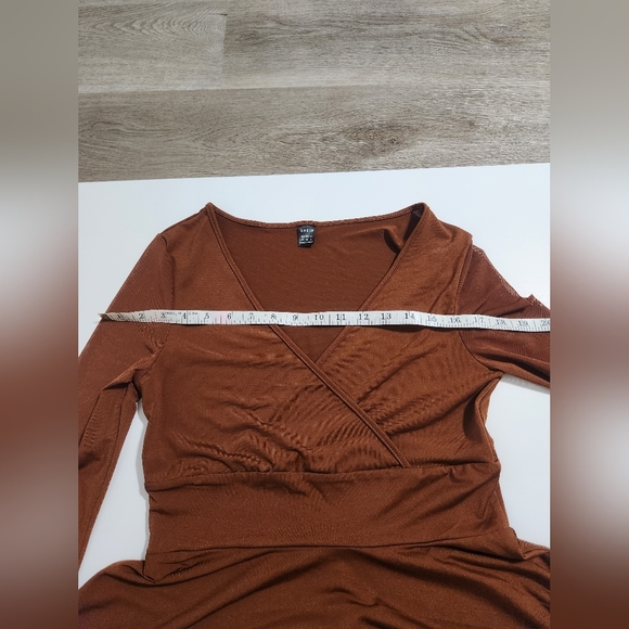 SHEIN Unity Contrast Mesh Overlap Collar Fit And Flare Dress Size Medium M - Picture 7 of 10